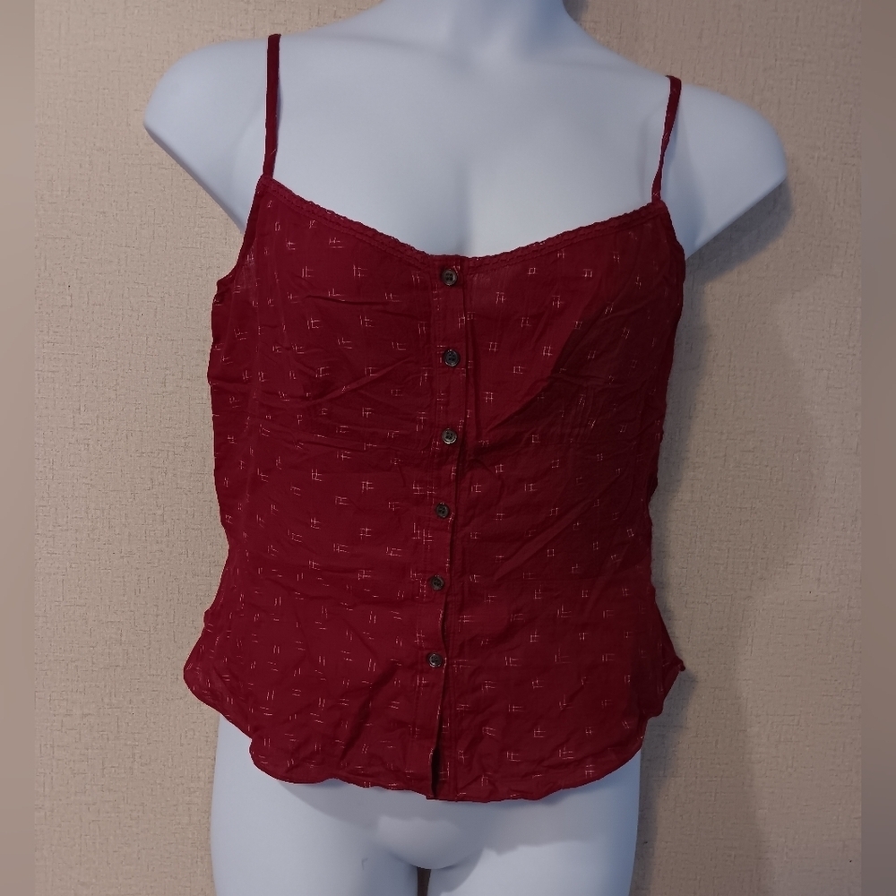 J. Crew Red Camisole with Button Detail